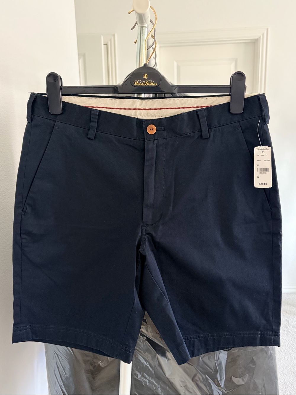 Brooks Brothers Red Fleece Men's Navy Blue Chino Shorts Size 34